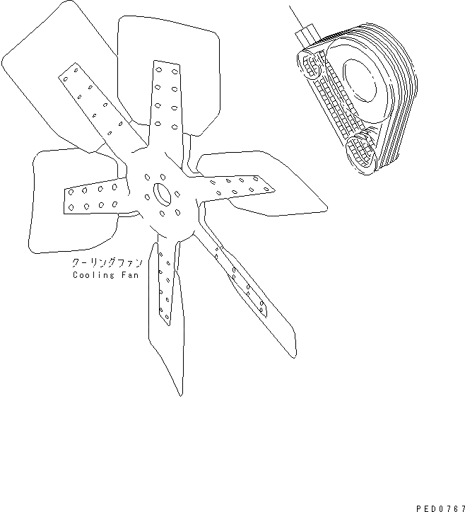 Схема запчастей Komatsu SAA6D140E-2B - РЕМЕНЬ ВЕНТИЛЯТОРА(№88-) ДВИГАТЕЛЬ