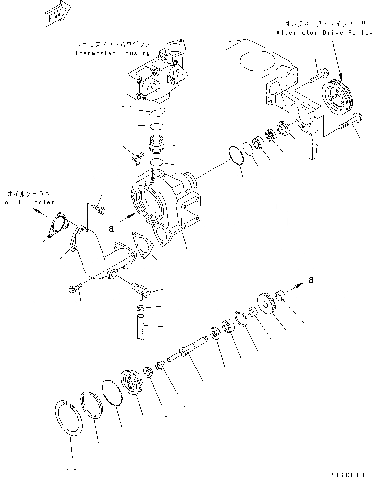 Схема запчастей Komatsu SAA6D140E-3G - ВОДЯНАЯ ПОМПА ДВИГАТЕЛЬ