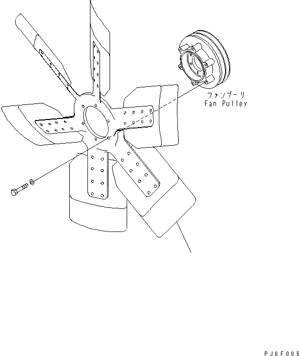 Схема запчастей Komatsu SAA6D140E-3G-8 - ВЕНТИЛЯТОР ОХЛАЖДЕНИЯ (ВСАСЫВ.)(№-) ДВИГАТЕЛЬ