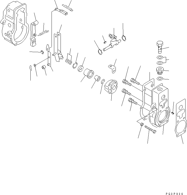 Схема запчастей Komatsu SAA6D108E-2A-P8 - ТОПЛ. НАСОС (РЕГУЛЯТОР) (/) (ВНУТР. ЧАСТИ) ДВИГАТЕЛЬ