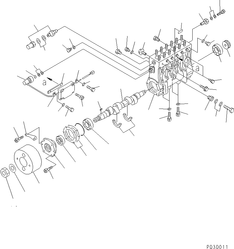 Схема запчастей Komatsu SAA6D170E-2D - ТОПЛ. НАСОС (НАСОС) (/) (ВНУТР. ЧАСТИ)(№8-) ДВИГАТЕЛЬ