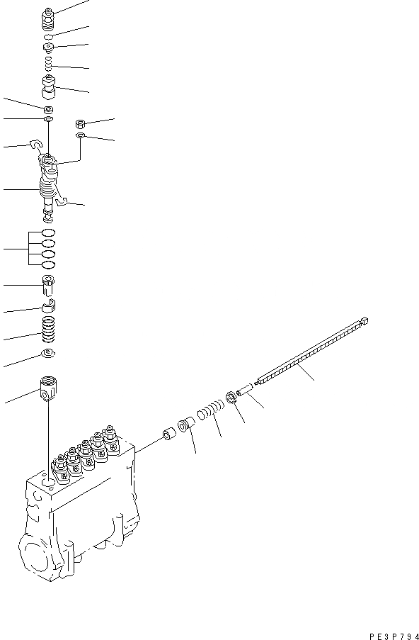 Схема запчастей Komatsu SAA6D170E-2D - ТОПЛ. НАСОС (НАСОС) (/) (E.C. REGULATION) (ВНУТР. ЧАСТИ)(№89-) ДВИГАТЕЛЬ