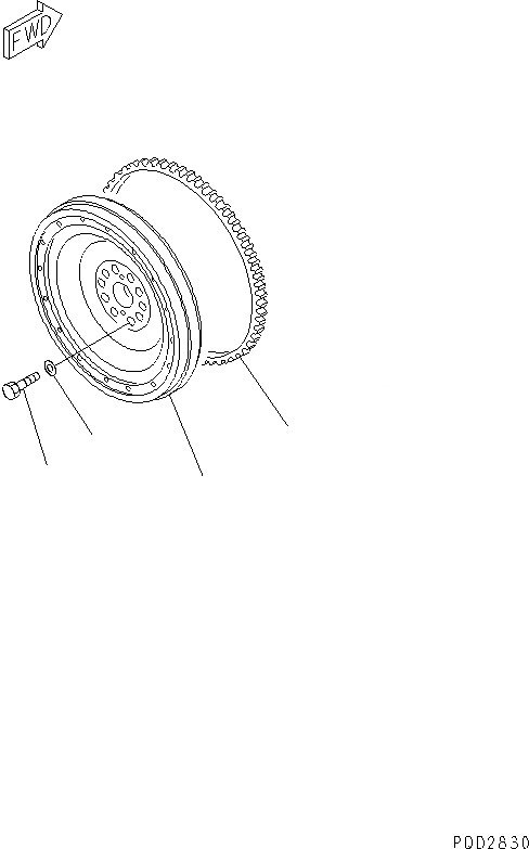 Схема запчастей Komatsu SAA6D170E-2D-55 - МАХОВИК(№8-) ДВИГАТЕЛЬ