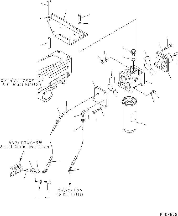 Схема запчастей Komatsu SAA6D170E-2D-55 - МАСЛ. ПРОХОДНОЙ ФИЛЬТР (ТРОПИЧЕСКАЯ СПЕЦИФИКАЦИЯ)(№879-) ДВИГАТЕЛЬ