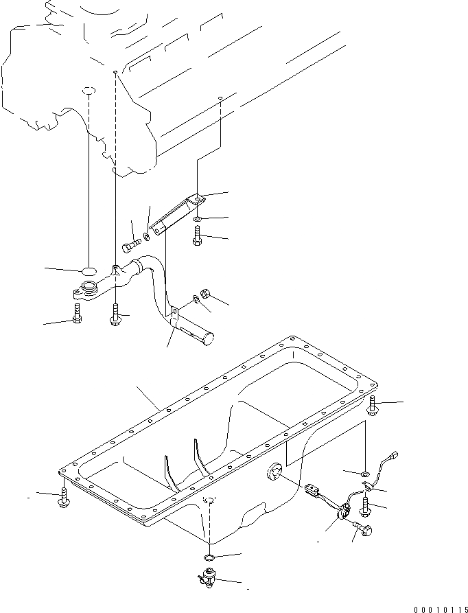 Схема запчастей Komatsu SAA6D125E-3K-8K - МАСЛЯНЫЙ ПОДДОН И ВСАСЫВАЮЩИЙ ПАТРУБОК (SENTER SUMP СПЕЦ-Я.)(№78-) ДВИГАТЕЛЬ