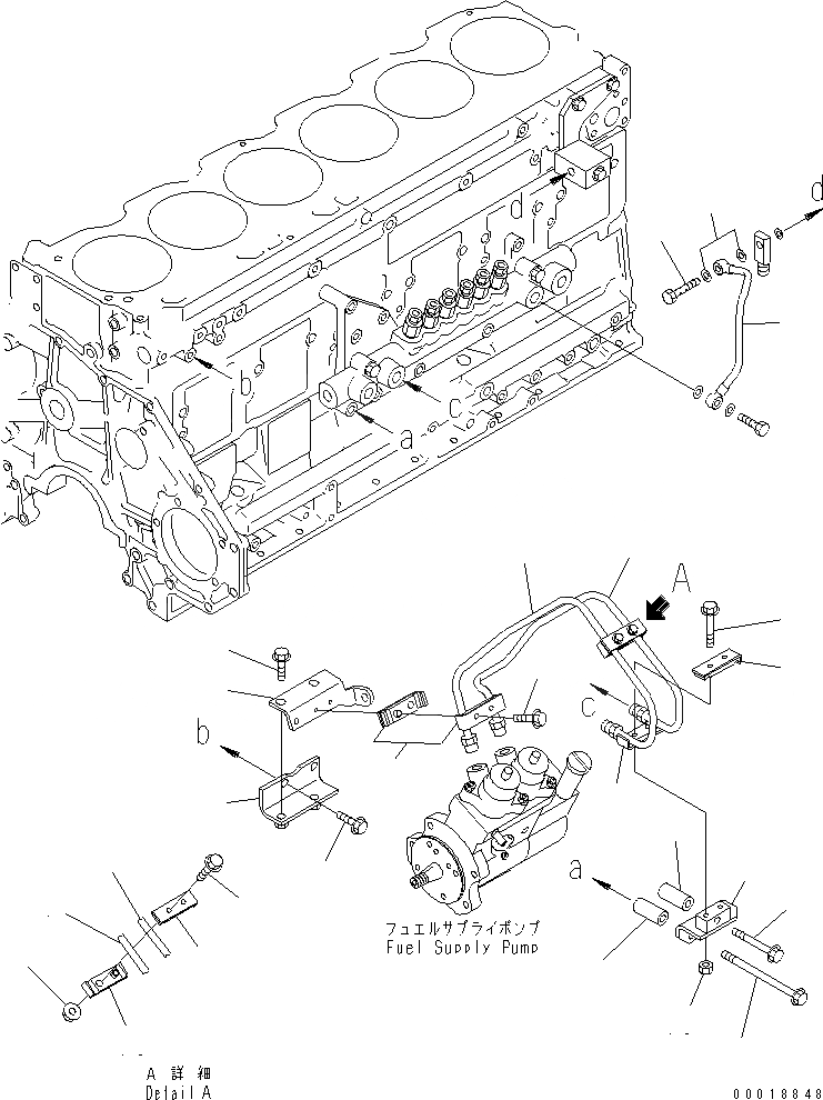 Схема запчастей Komatsu SAA6D125E-3K-8K - ТОПЛИВН. ПОДАЮЩ. И ВОЗВРАТ ТОПЛИВА ТРУБЫ (COMMON RAIL)(№9-) ДВИГАТЕЛЬ