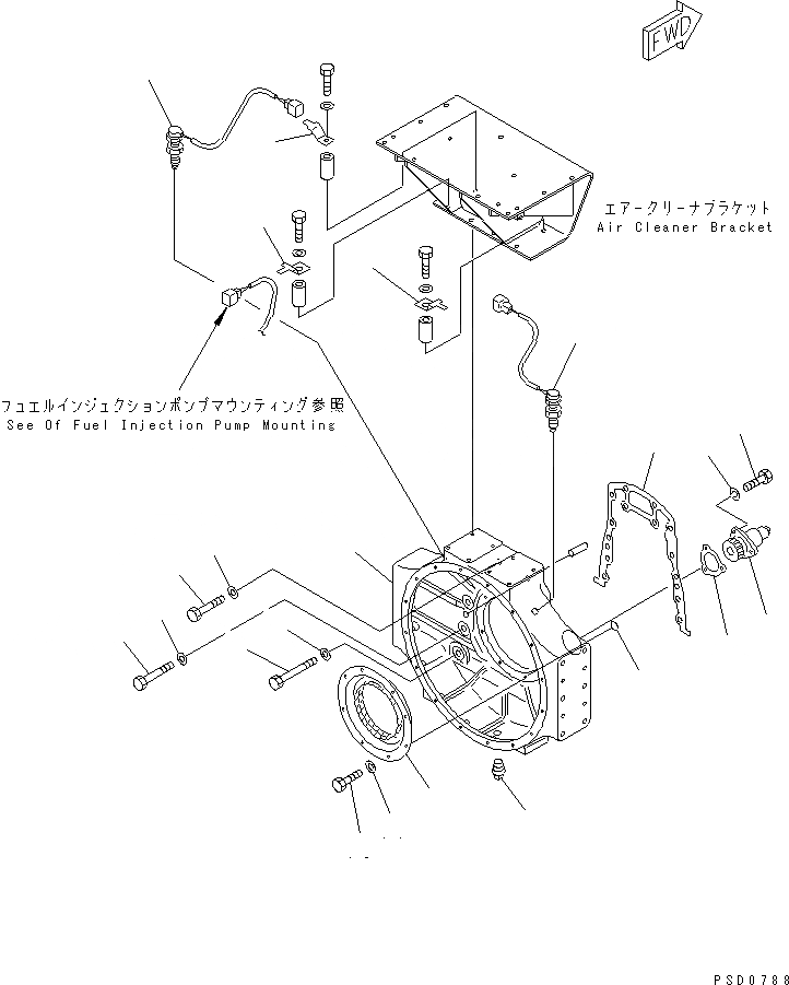 Схема запчастей Komatsu SAA6D170E-2C - КАРТЕР МАХОВИКА(№7-) ДВИГАТЕЛЬ
