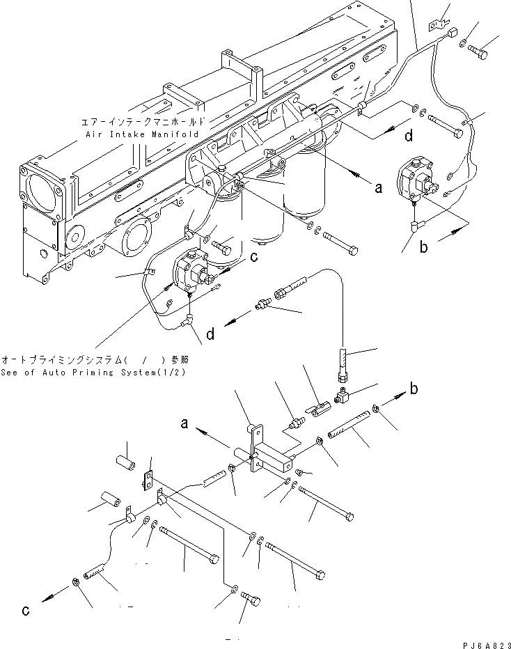 Схема запчастей Komatsu SAA6D170E-2C - АВТОМАТИЧ. ПРОКАЧИВ. СИСТЕМА (/)(№-) ДВИГАТЕЛЬ