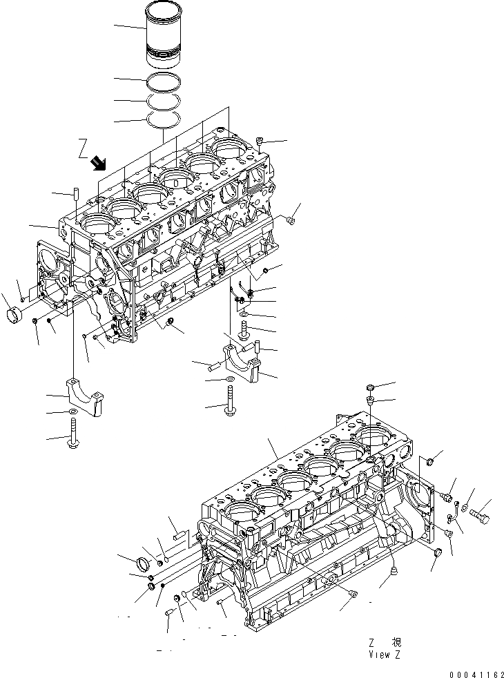 Схема запчастей Komatsu SAA6D140E-5F-K - БЛОК ЦИЛИНДРОВ(№-) ДВИГАТЕЛЬ