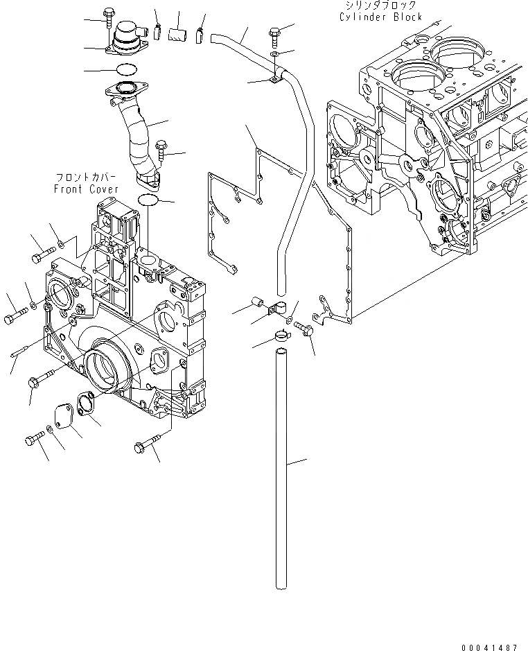 Схема запчастей Komatsu SAA6D140E-5F-K - ЭЛЕМЕНТЫ ПЕРЕДН. КРЫШКИ И САПУН(№-) ДВИГАТЕЛЬ