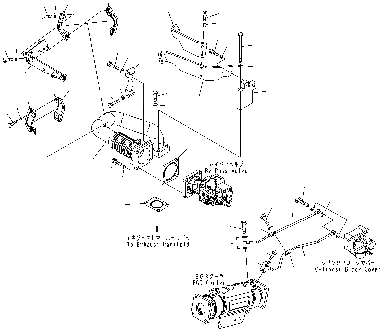 Схема запчастей Komatsu SAA6D140E-5B - ВЫПУСКН. GAS RECIRCULATION КЛАПАН (/7) (EGR ОХЛАДИТЕЛЬ ВОЗДУШН. ВЕНТИЛЯЦИЯ И BYPASS КЛАПАН ТРУБЫ) (№-7) AA ДВИГАТЕЛЬ