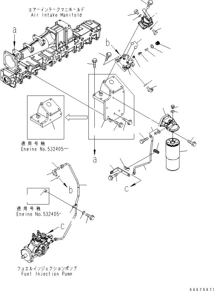 Схема запчастей Komatsu SAA6D140E-5B - ТОПЛИВН. ФИЛЬТР. И PОБОД КОЛЕСАING НАСОС AA ДВИГАТЕЛЬ