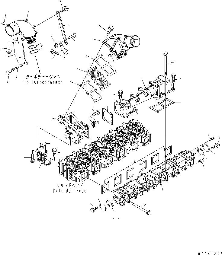Схема запчастей Komatsu SAA6D140E-5F-KU - ТРУБОПРОВОД ВПУСКА ВОЗДУХА ДВИГАТЕЛЬ
