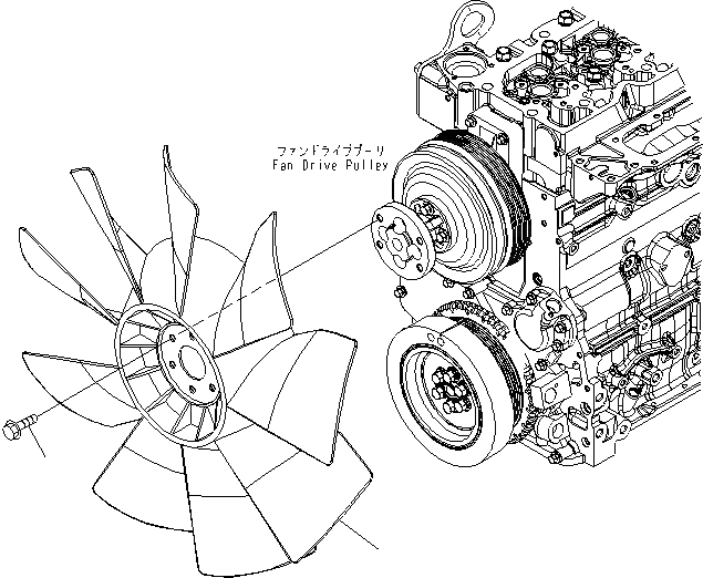 Схема запчастей Komatsu SAA6D107E-1G-WK - ВЕНТИЛЯТОР ОХЛАЖДЕНИЯ ДВИГАТЕЛЬ