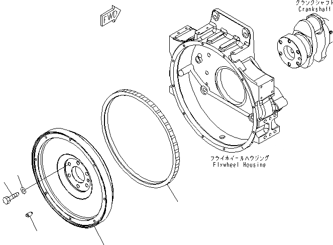 Схема запчастей Komatsu SAA6D125E-5F - МАХОВИК(№-) ДВИГАТЕЛЬ