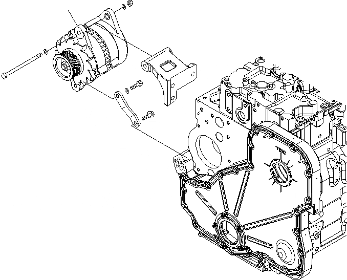Схема запчастей Komatsu SAA6D114E-3D - ГЕНЕРАТОР (A) AA ДВИГАТЕЛЬ