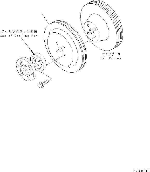 Схема запчастей Komatsu SAA6D114E-2A - АКСЕССУАРЫ ШКИВА ДВИГАТЕЛЬ