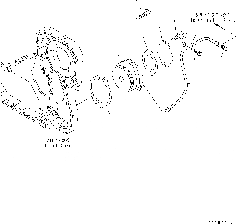 Схема запчастей Komatsu SAA6D114E-2A-A - КРЫШКА ПЕРЕДН. ЗУБЧАТОЙ ПЕРЕДАЧИ (ДЛЯ ГИДР. НАСОС. ПРИВОД)(№8-) ДВИГАТЕЛЬ