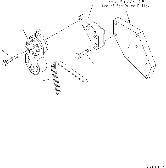 Схема запчастей Komatsu SAA6D114E-2A-A - ПРИВОД ВЕНТИЛЯТОРА НАТЯЖИТЕЛЬ (ВЫСОКОСКОРОСТН. ВЕНТИЛЯТОР СПЕЦ-Я.)(№887-) ДВИГАТЕЛЬ