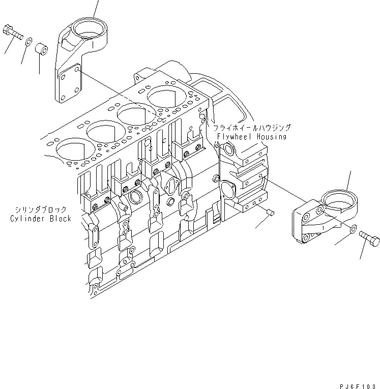 Схема запчастей Komatsu SAA6D114E-2A-A - ДВИГАТЕЛЬ СУППОРТ(№8-8) ДВИГАТЕЛЬ