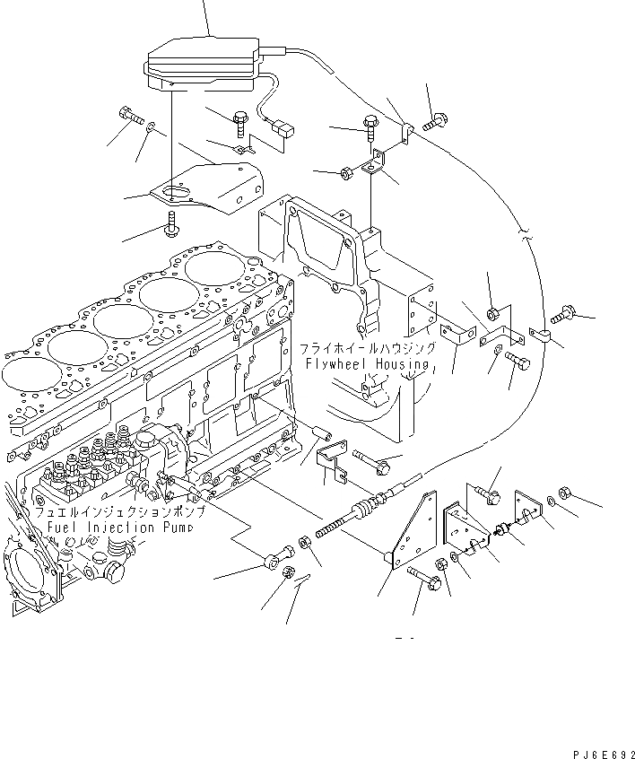 Схема запчастей Komatsu SAA6D125E-3H-8M - СТОП МОТОР ДВИГАТЕЛЯ(№-) ДВИГАТЕЛЬ