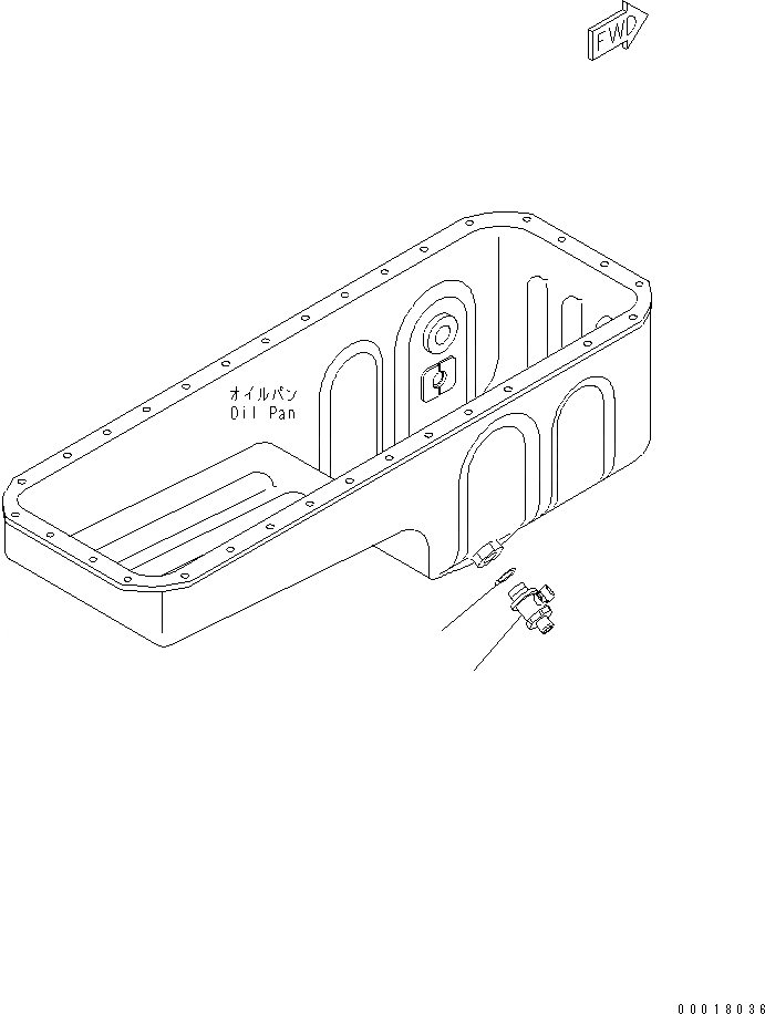 Схема запчастей Komatsu SAA6D114E-2CC-8W - МАСЛЯНЫЙ ПОДДОН ДРЕНАЖН.(№8989-) ДВИГАТЕЛЬ