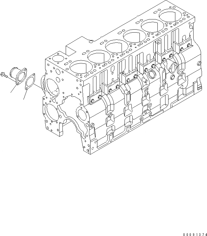 Схема запчастей Komatsu SAA6D114E-2CC-8W - ВОДН. ВХОДН. СОЕДИН-Е(№8989-) ДВИГАТЕЛЬ