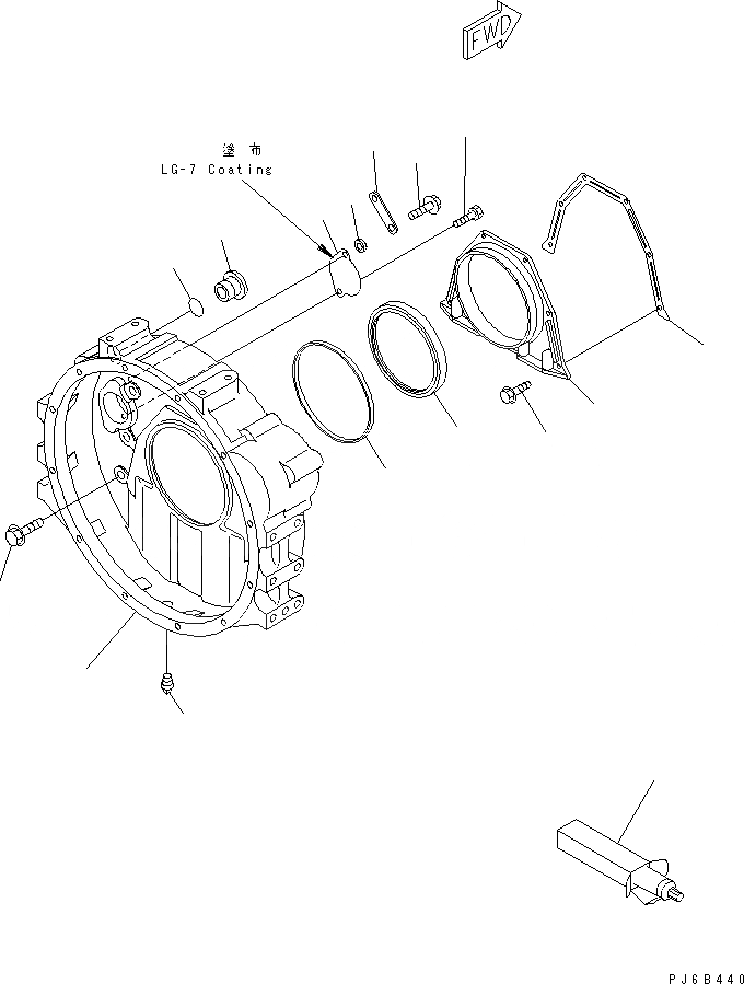 Схема запчастей Komatsu SAA6D102E-2DD-8 - КАРТЕР МАХОВИКА ДВИГАТЕЛЬ