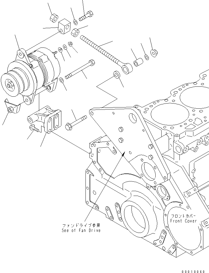 Схема запчастей Komatsu SAA6D125E-3K-8M - ГЕНЕРАТОР И КРЕПЛЕНИЕ (A)(№78-) ДВИГАТЕЛЬ