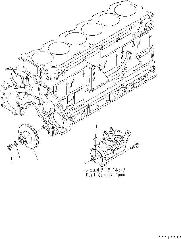 Схема запчастей Komatsu SAA6D125E-3L-8A - ТОПЛИВН. НАСОС ПРИВОД (С КОМПРЕССОР СПЕЦ-Я.)(№8-) ДВИГАТЕЛЬ