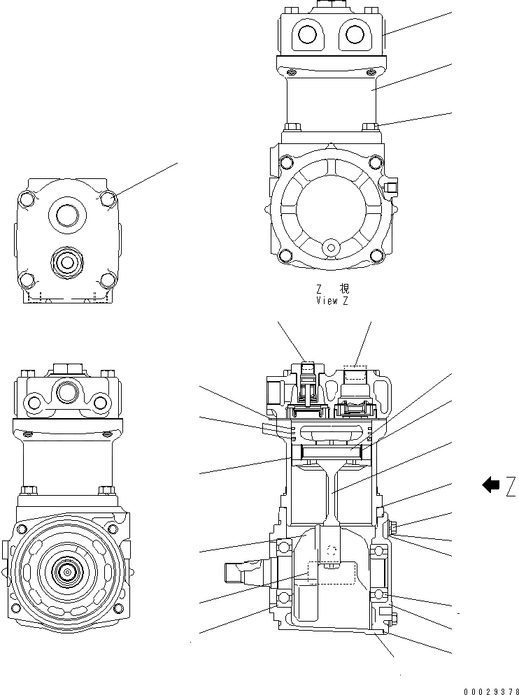 Схема запчастей Komatsu SAA6D125E-3L-8A - КОМПРЕССОР (ВНУТР. ЧАСТИ)(№8-) ДВИГАТЕЛЬ