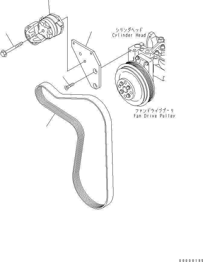 Схема запчастей Komatsu SAA6D102E-2EE-8 - НАТЯЖИТЕЛЬ РЕМНЯ (ДЛЯ ГЕНЕРАТОРА 90А)(№-) ДВИГАТЕЛЬ
