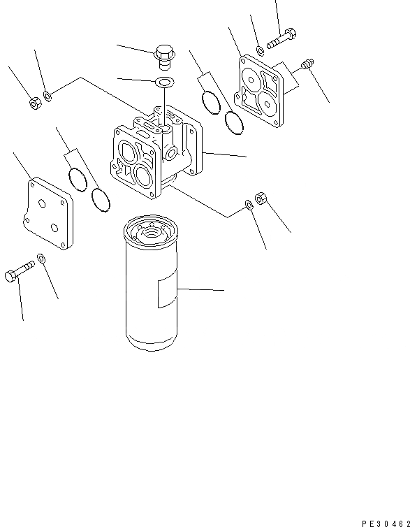 Схема запчастей Komatsu SAA6D170E-2C-8 - МАСЛ. ПРОХОДНОЙ ФИЛЬТР (ОПЦИОНН)(№8-) ДВИГАТЕЛЬ