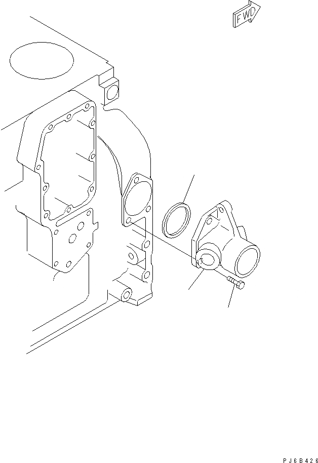 Схема запчастей Komatsu SAA6D102E-2FF-8 - ВОДН. СОЕДИН-Е ДВИГАТЕЛЬ