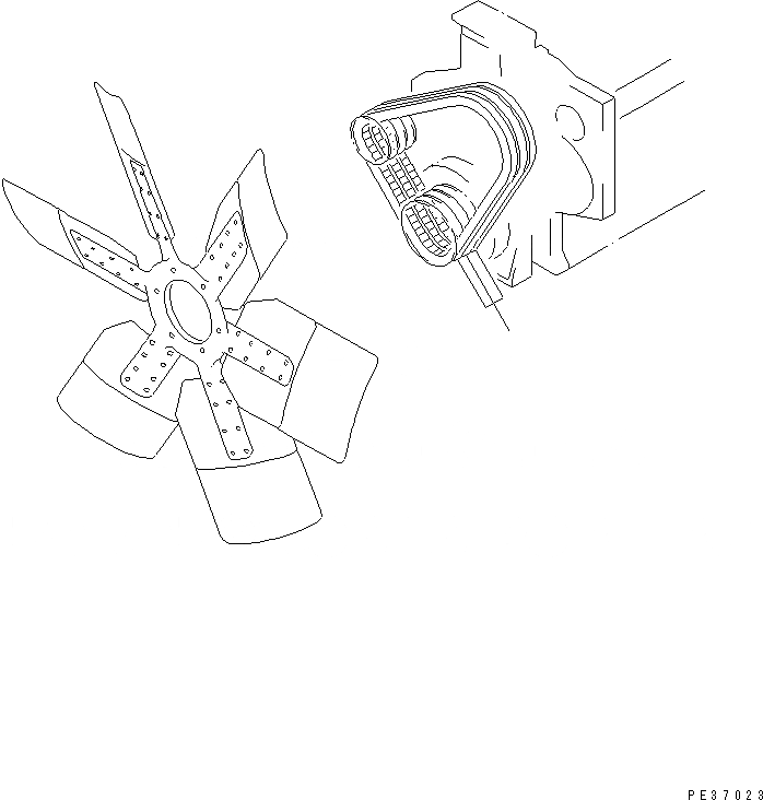 Схема запчастей Komatsu SAA6D170E-2D-8 - РЕМЕНЬ ВЕНТИЛЯТОРА(№8-78) ДВИГАТЕЛЬ