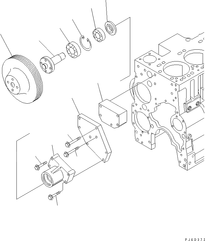 Схема запчастей Komatsu SAA6D114E-2CC-8M - ПРИВОД ВЕНТИЛЯТОРА ШКИВ ДВИГАТЕЛЬ