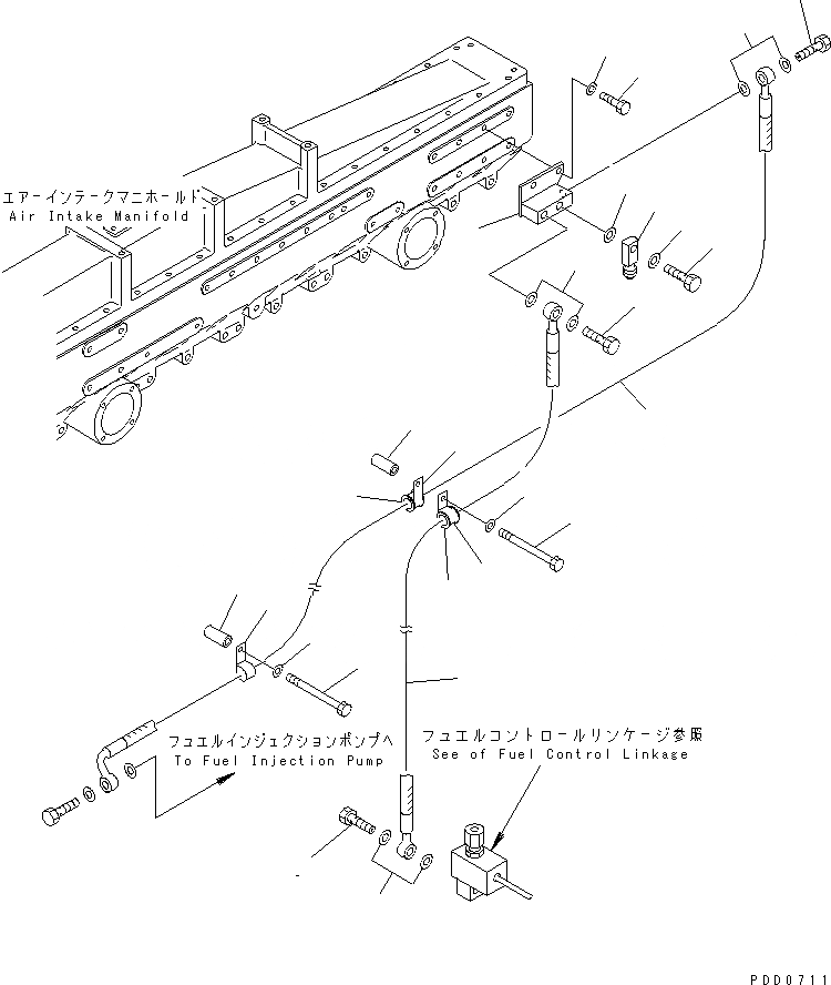 Схема запчастей Komatsu SAA6D170E-2A-8 - ВОЗВРАТ ТОПЛИВА(№789-) ДВИГАТЕЛЬ