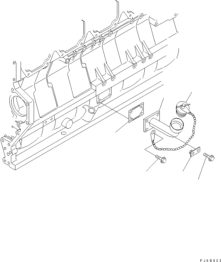 Схема запчастей Komatsu SAA6D170E-3BC-8C - МАСЛОНАЛИВНОЙ ПАТРУБОК(№-) ДВИГАТЕЛЬ
