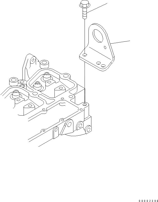 Схема запчастей Komatsu SAA6D102E-2-PW - ЗАДН. ПОДВЕСН. КРОНШТЕЙН(№-) ДВИГАТЕЛЬ