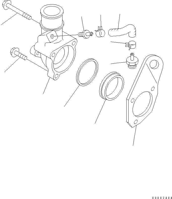 Схема запчастей Komatsu SAA6D102E-2-PW - ТЕРМОСТАТ(№-) ДВИГАТЕЛЬ