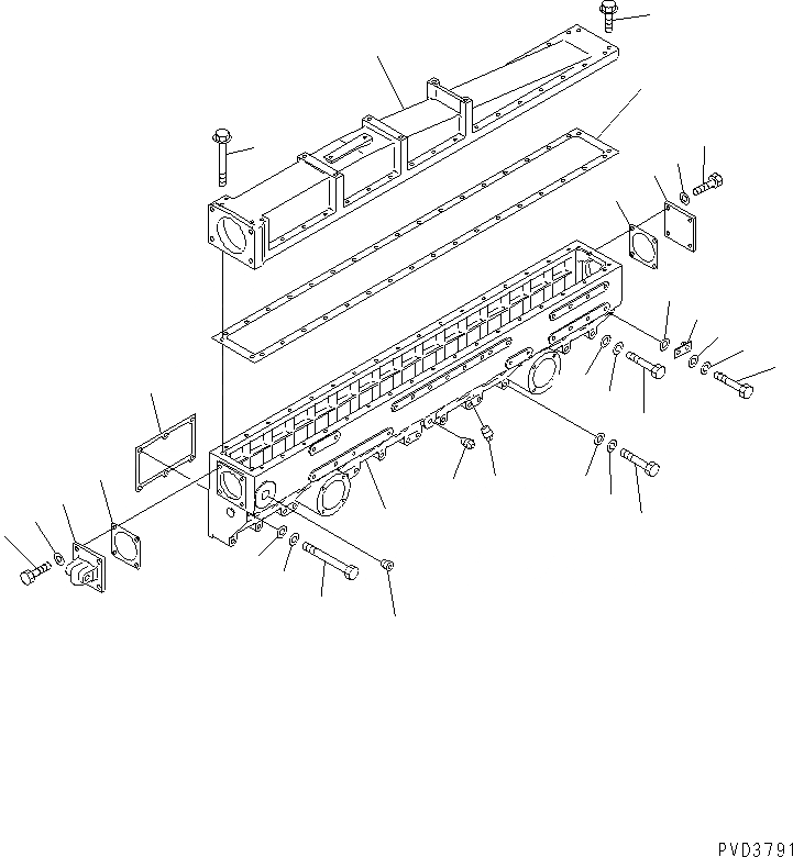Схема запчастей Komatsu SAA6D170E-2C-8 - ВПУСК ВОЗДУХА(№8-) ДВИГАТЕЛЬ
