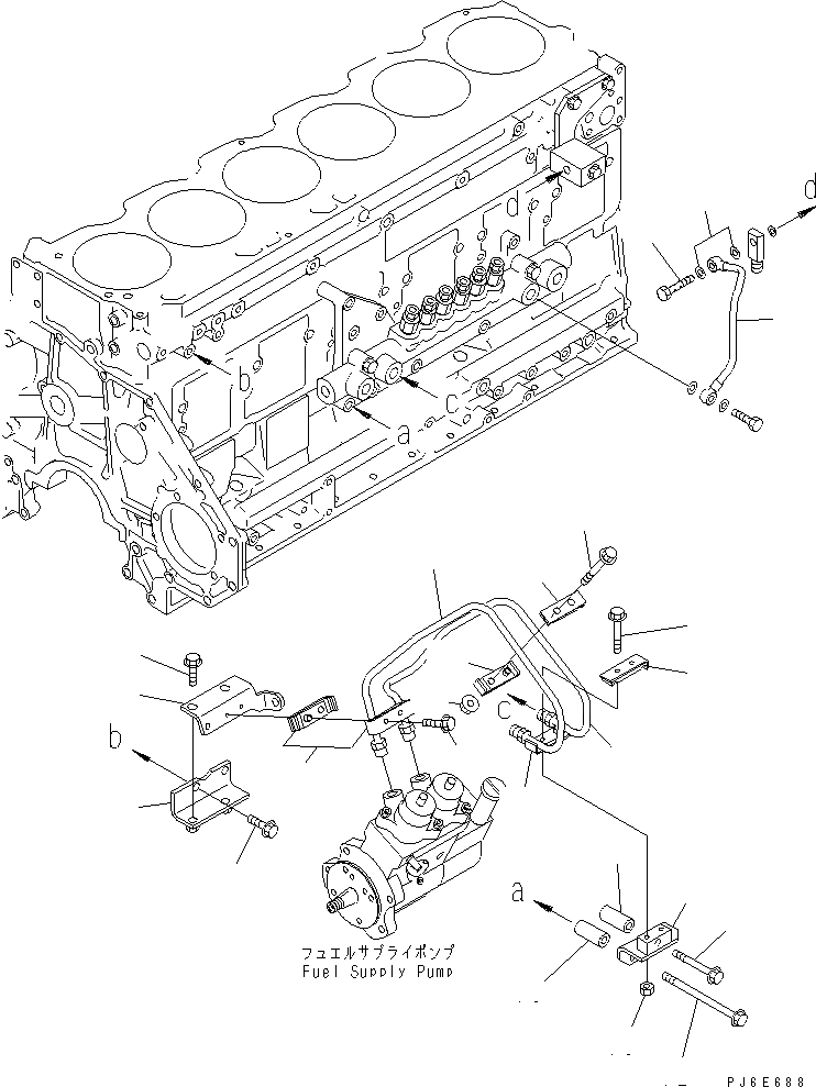Схема запчастей Komatsu SAA6D125E-3M-8M - ТОПЛИВН. ПОДАЮЩ. И ВОЗВРАТ ТОПЛИВА ТРУБЫ (COMMON RAIL)(№78-) ДВИГАТЕЛЬ