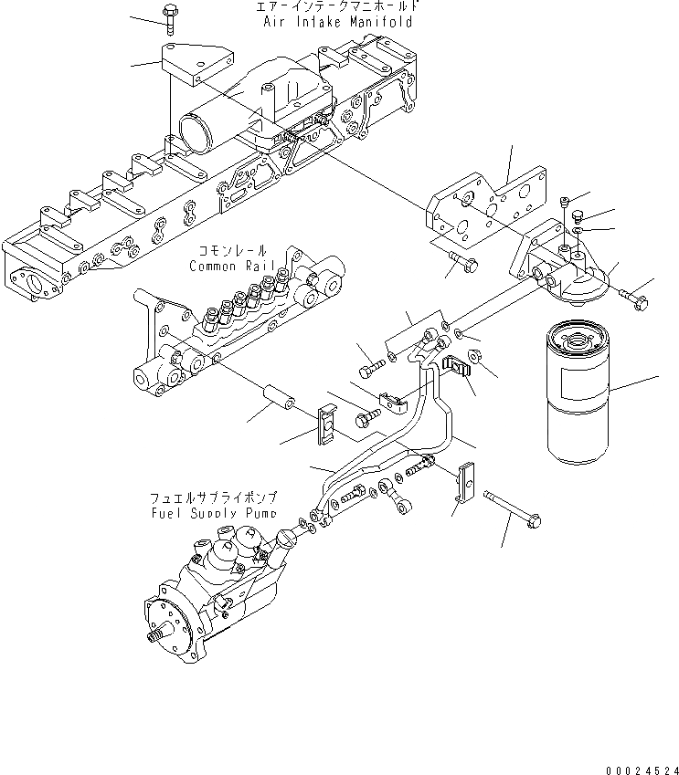 Схема запчастей Komatsu SAA6D125E-3M-8M - ТОПЛИВН. ФИЛЬТР. И КРЕПЛЕНИЕ(№78-) ДВИГАТЕЛЬ
