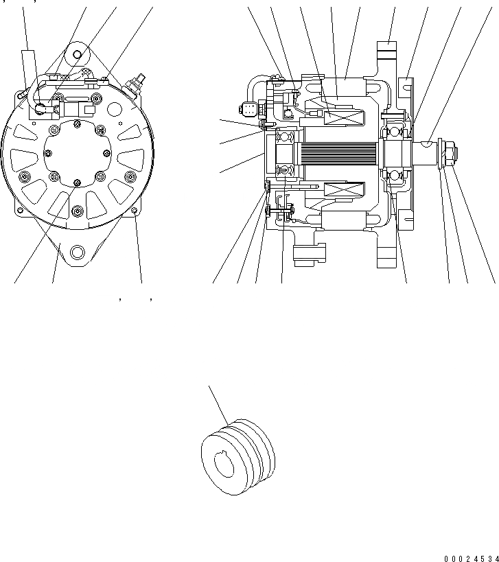Схема запчастей Komatsu SAA6D125E-3M-8M - ГЕНЕРАТОР (A)(ВНУТР. ЧАСТИ)(№78-) ДВИГАТЕЛЬ