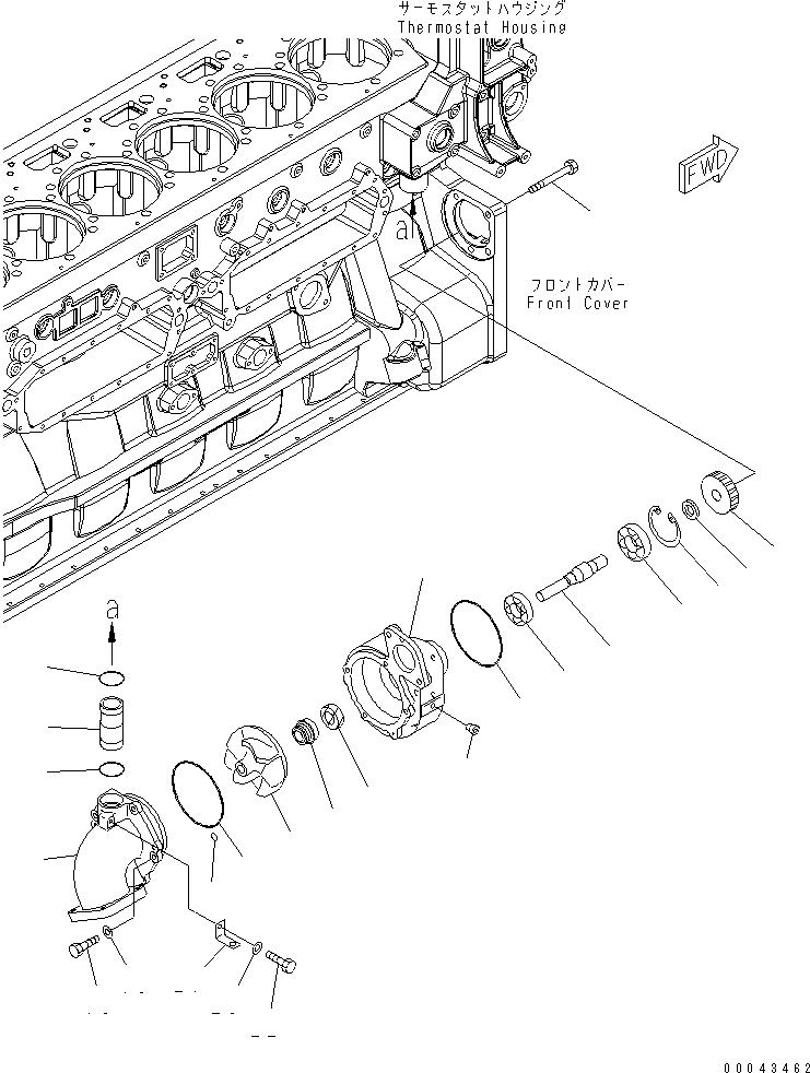 Схема запчастей Komatsu SAA6D170E-5C - ВОДЯНАЯ ПОМПА ДВИГАТЕЛЬ