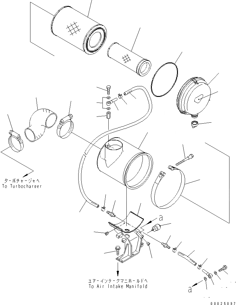 Схема запчастей Komatsu SAA6D125E-3N-8M - ВОЗДУХООЧИСТИТЕЛЬ(№87-) ДВИГАТЕЛЬ