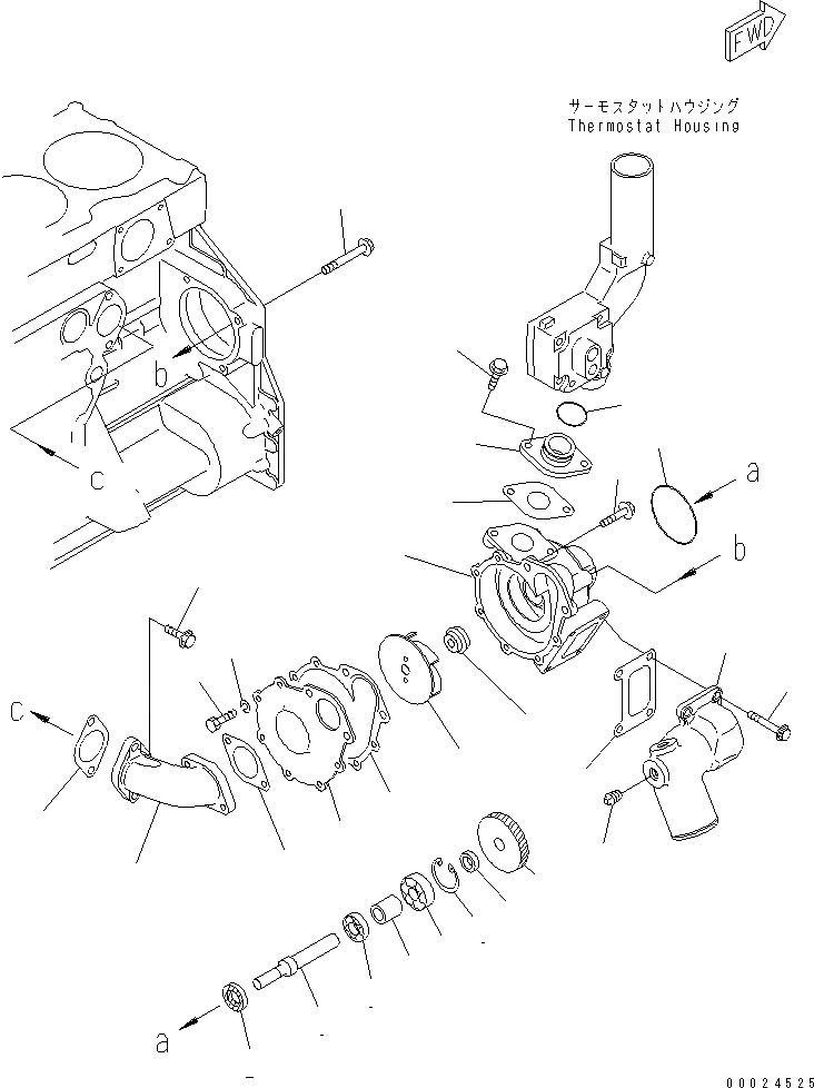 Схема запчастей Komatsu SAA6D125E-3N-8M - ВОДЯНАЯ ПОМПА(№78-) ДВИГАТЕЛЬ