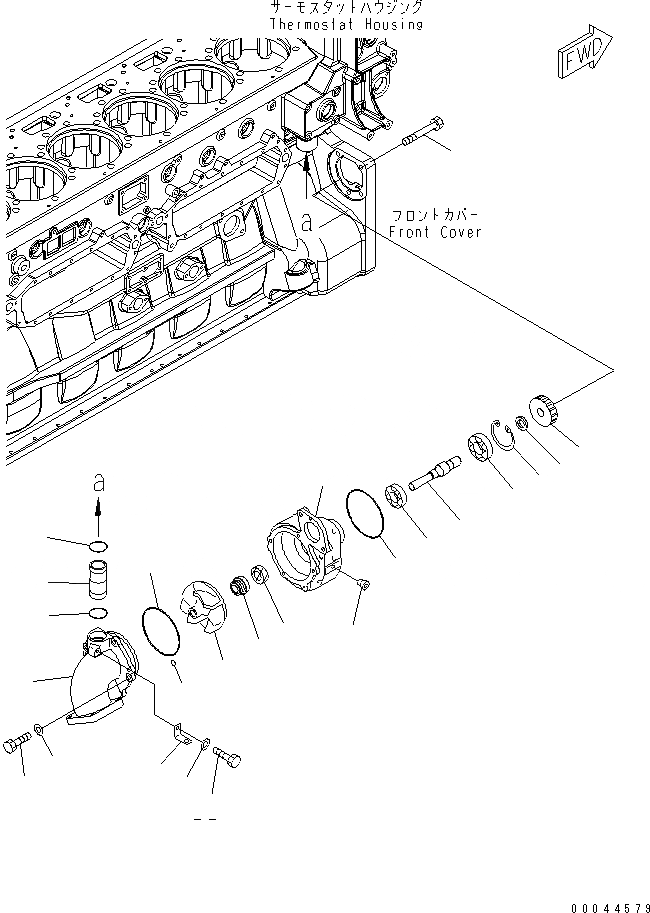 Схема запчастей Komatsu SAA6D170E-5-B - ВОДЯНАЯ ПОМПА ДВИГАТЕЛЬ