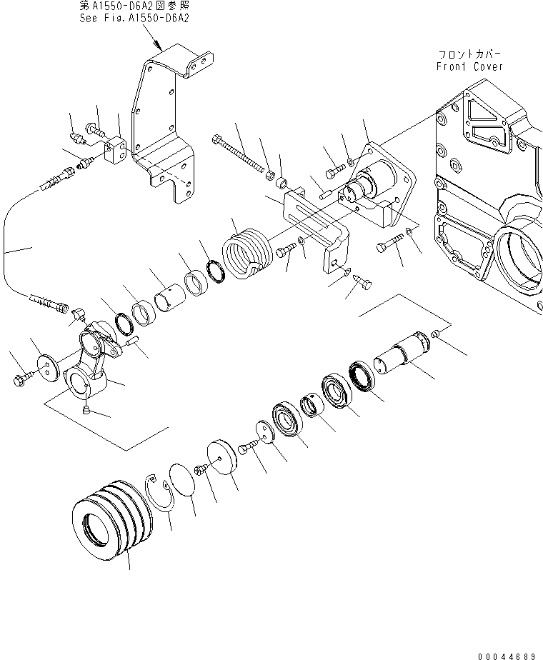 Схема запчастей Komatsu SAA6D170E-5-B - НАТЯЖНОЙ РОЛИК ДВИГАТЕЛЬ