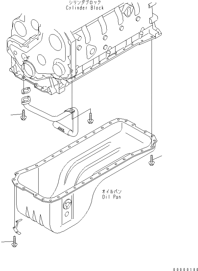 Схема запчастей Komatsu SAA6D102E-2JJ-8 - МАСЛЯНЫЙ ПОДДОН БОЛТ(№-) ДВИГАТЕЛЬ